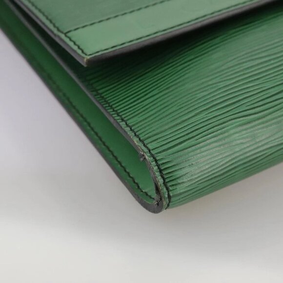 LOUIS VUITTON Epi Document case Clutch Bag Green LV - Picture 10 of 16